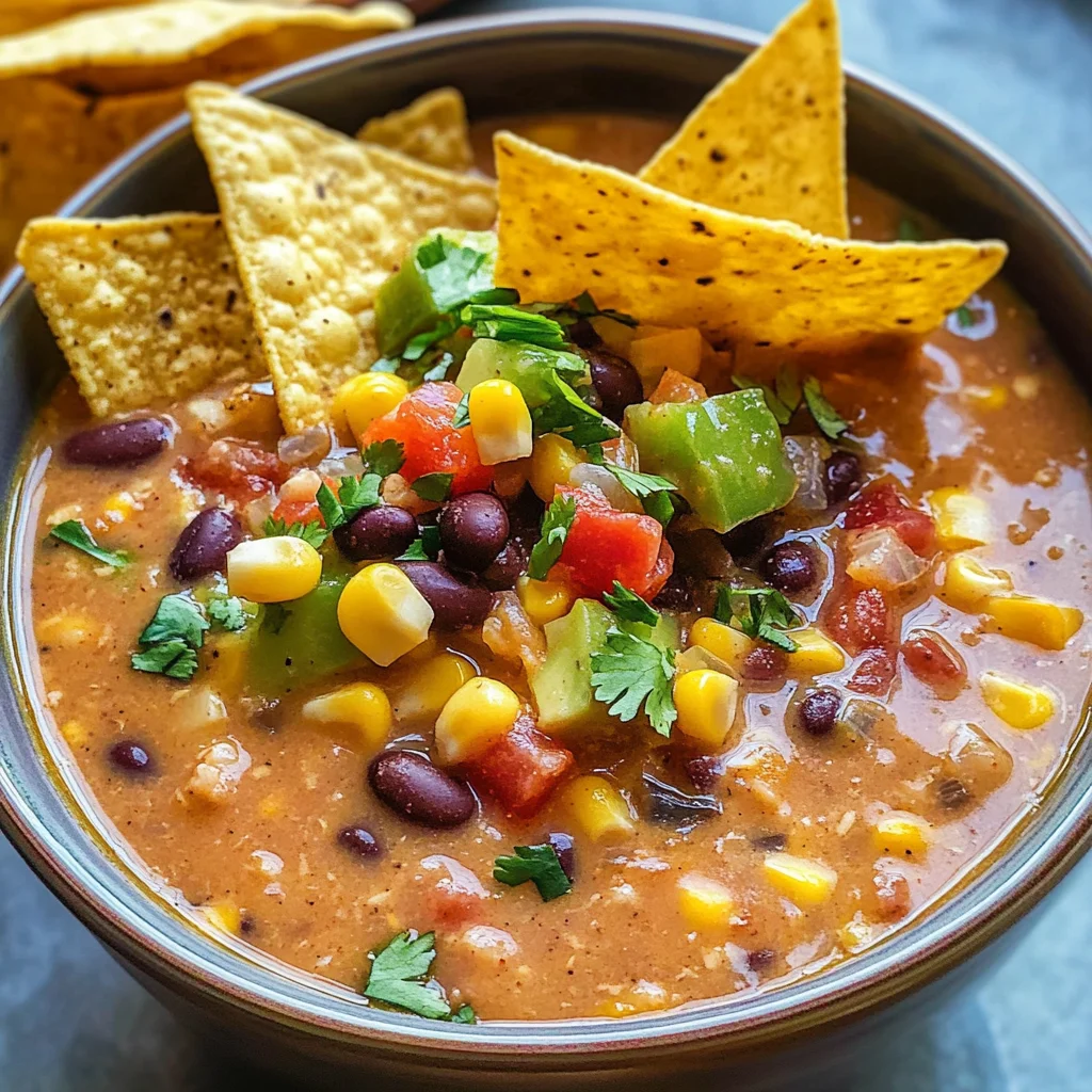 Crockpot Vegetarian Tortilla Soup