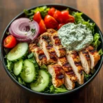Greek Chicken Salad Bowl with Tzatziki
