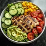 Grilled Chicken Power Bowl with Guac & Veggies