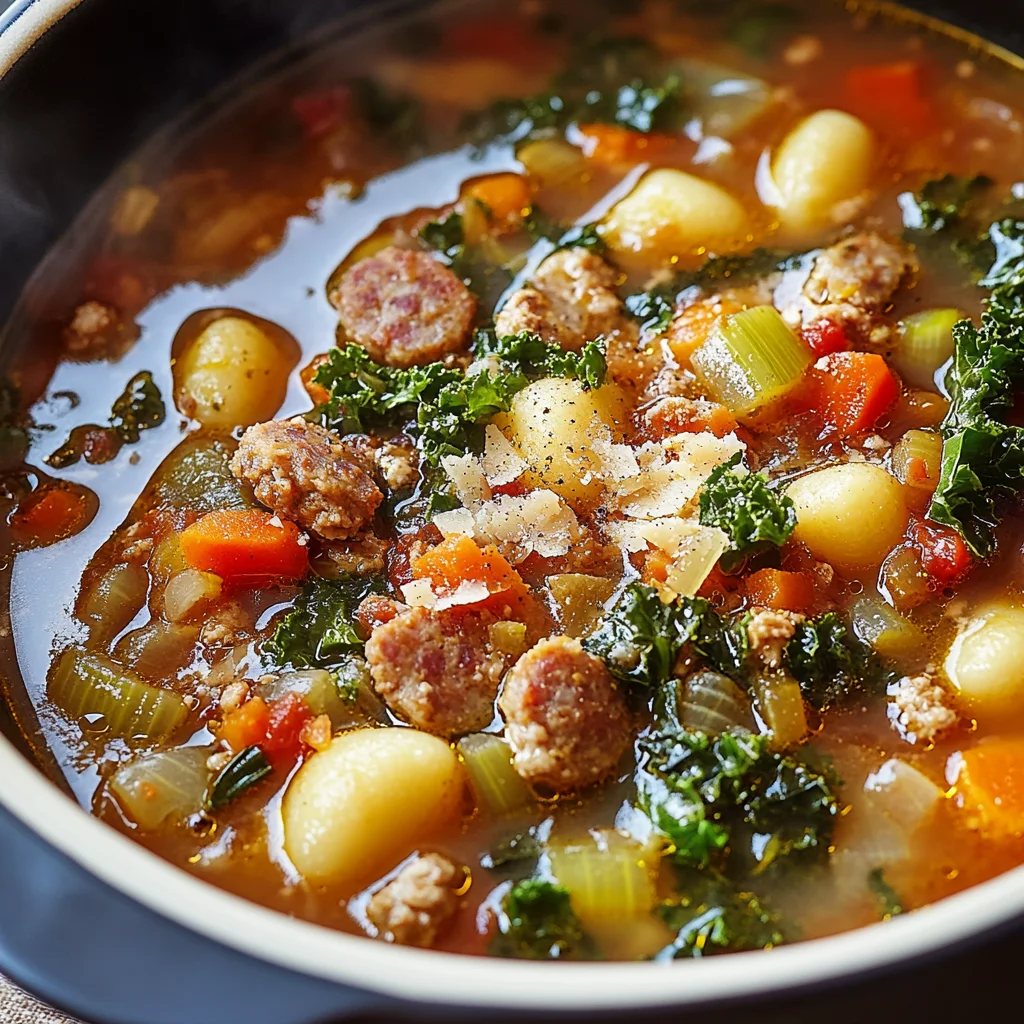 Italian Vegetable Soup with Spicy Sausage