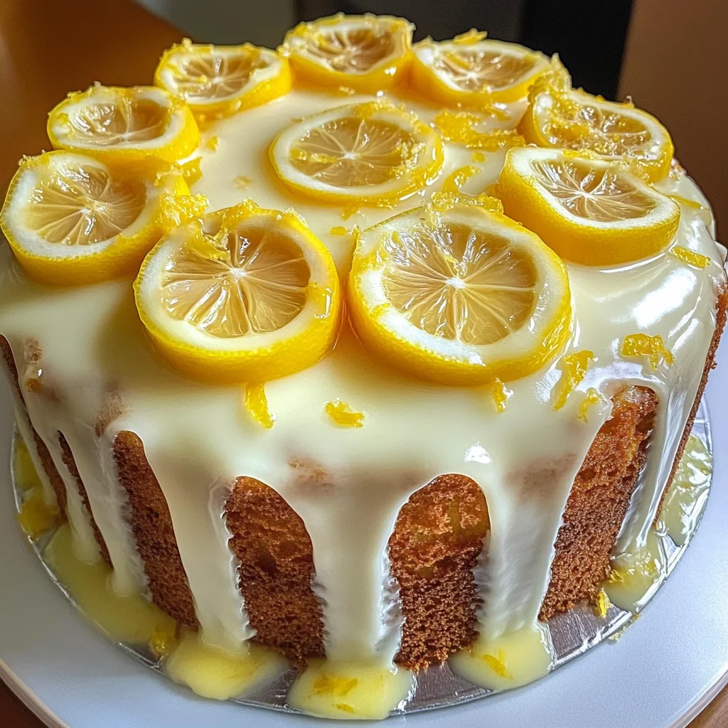 Lemon Cream Cheese Pound Cake with Candied Lemons