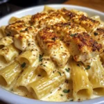 Mozzarella Cajun Chicken Rigatoni in Garlic Cheese Sauce