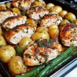 One-Pan Garlic Herb Chicken with Potatoes & Green Beans