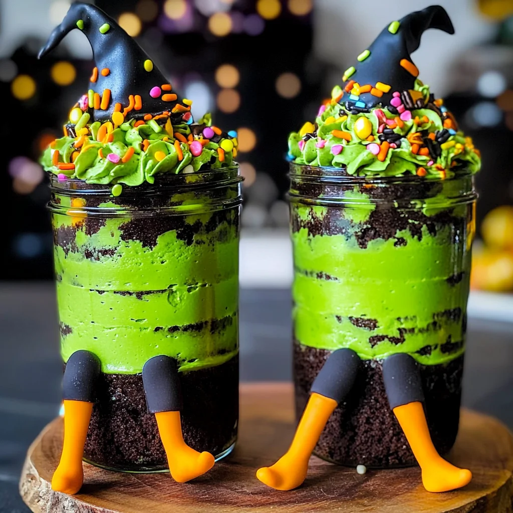 Witches Brew Halloween Cake Jars