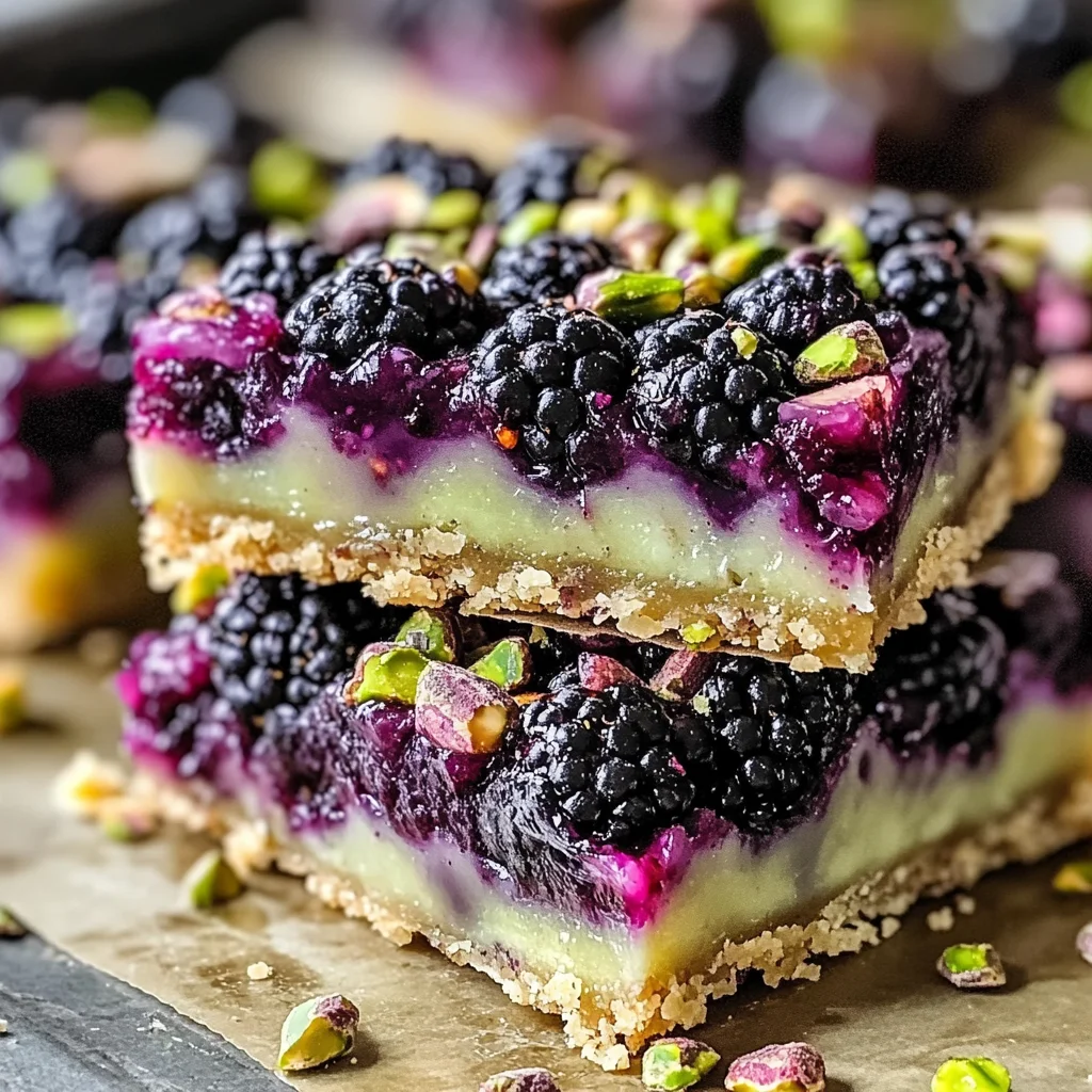 Blackberry Pistachio Dream Bars
