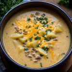 Cheesy Beef and Potato Soup