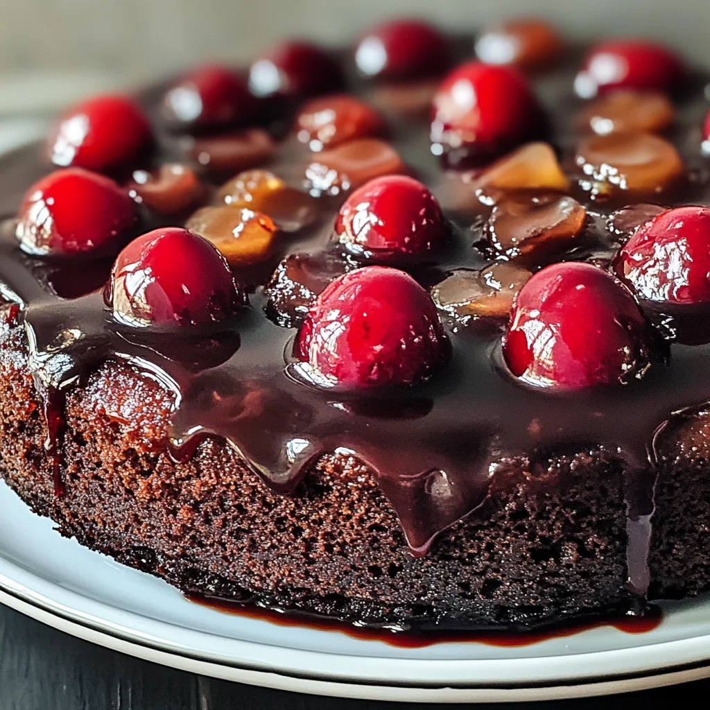 Chocolate Cherry Upside Down Cake