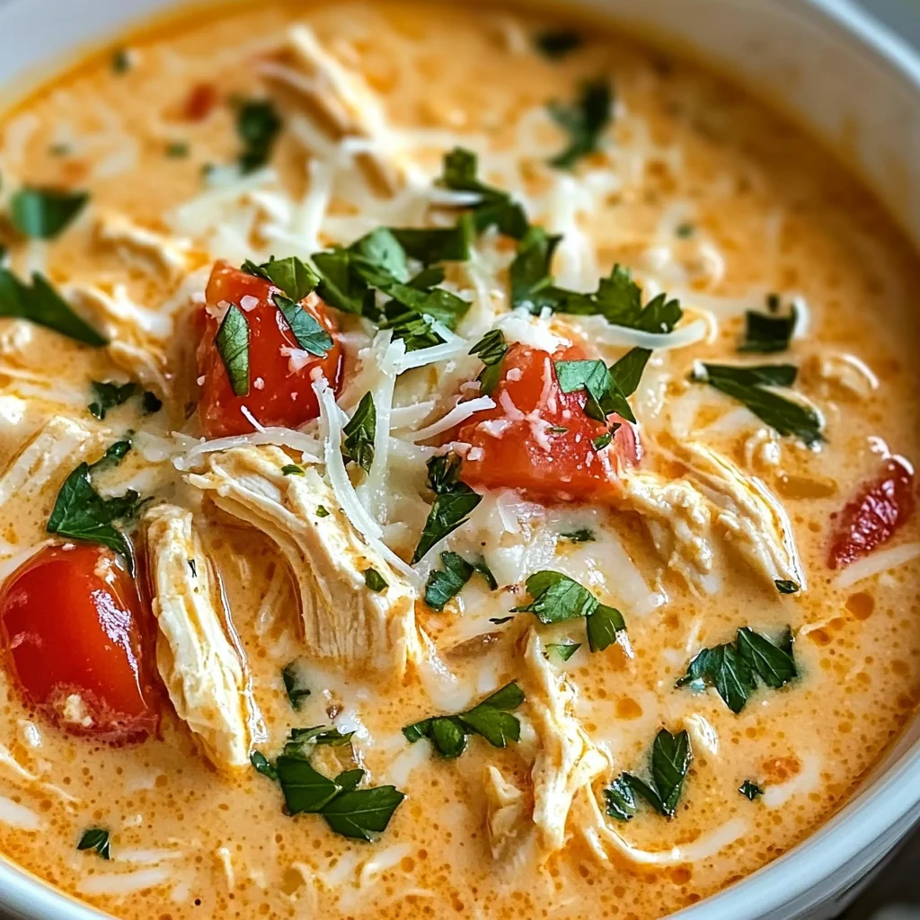 Crock Pot Creamy Chicken Parmesan Soup