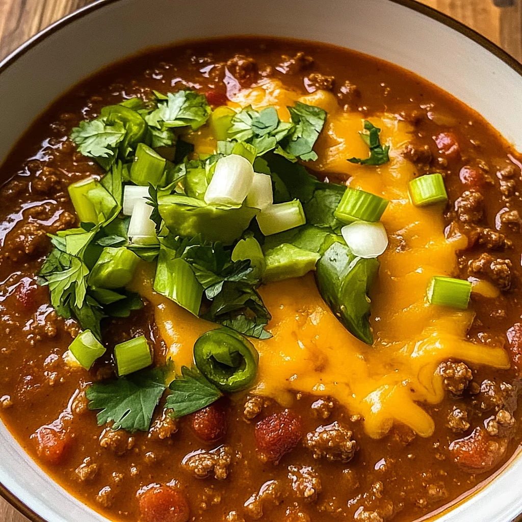 Crockpot Spicy Queso Beef Chili