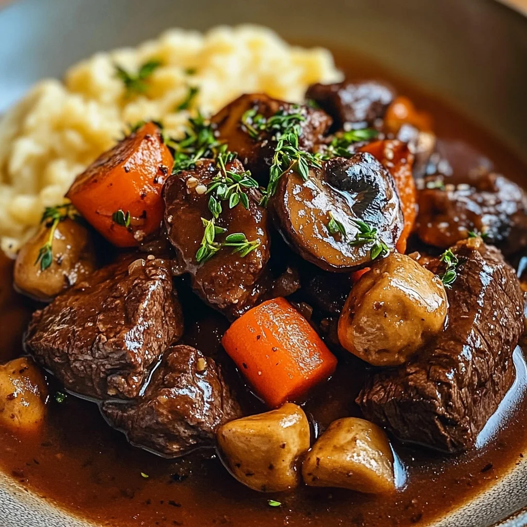French Beef Stew with Mushrooms