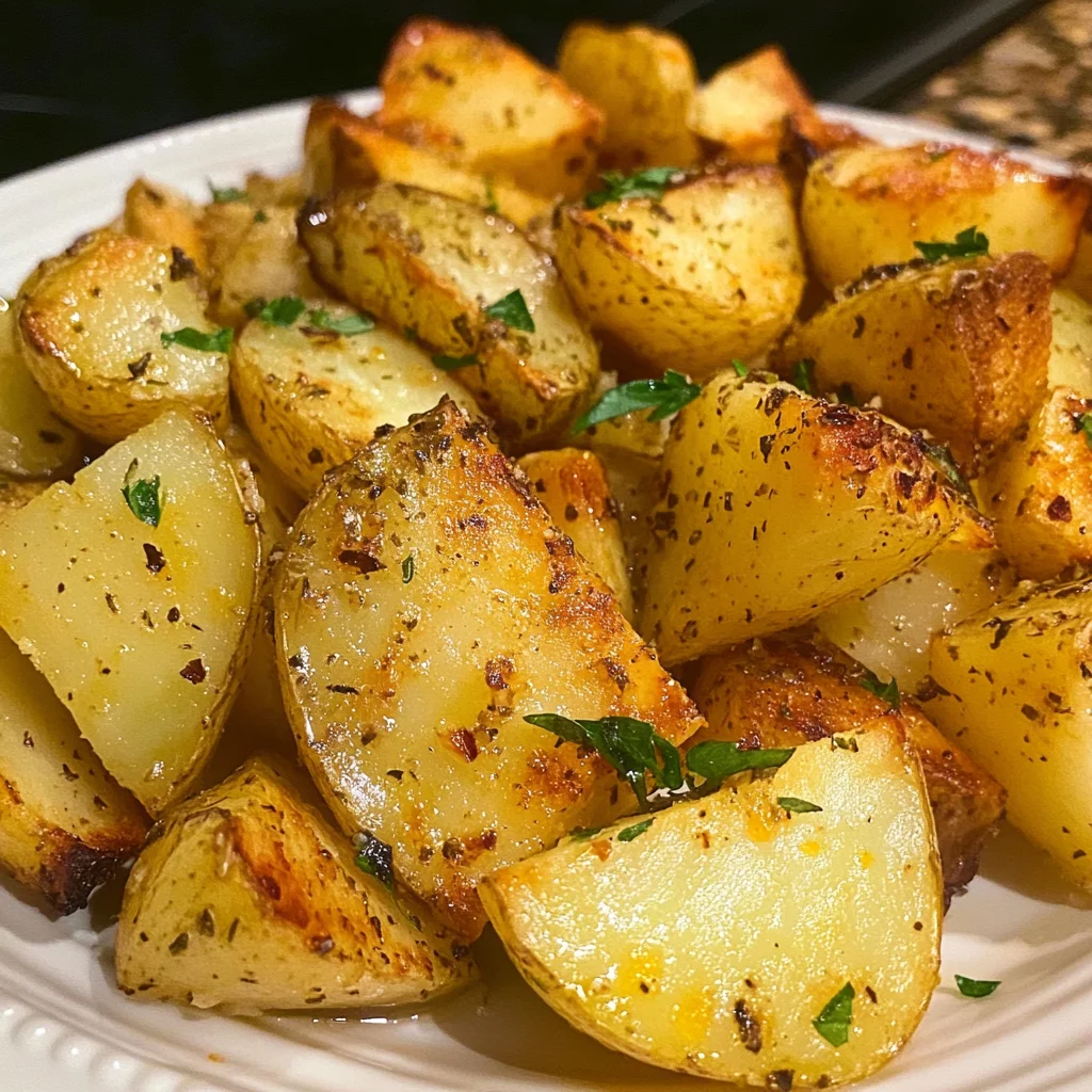 Greek Lemon Garlic Roasted Potatoes