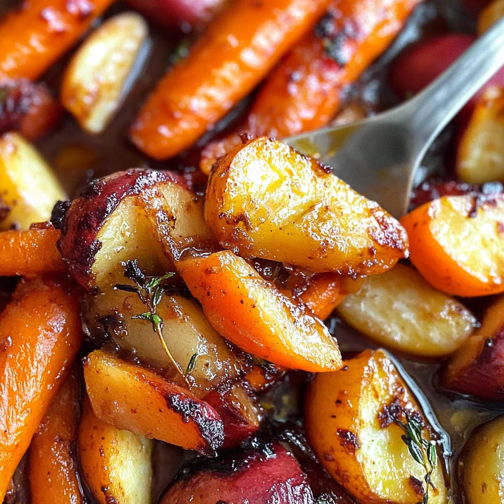 Maple Dijon Roasted Carrots and Apples