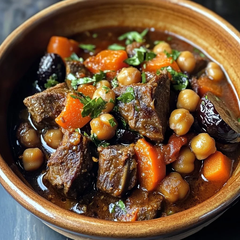 Moroccan Lamb Tagine with Prunes, Chickpeas & Warm Spices