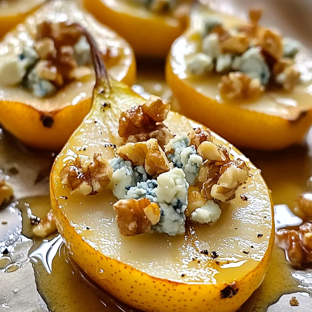 Roasted Pears with Blue Cheese, Walnuts and Honey Recipe