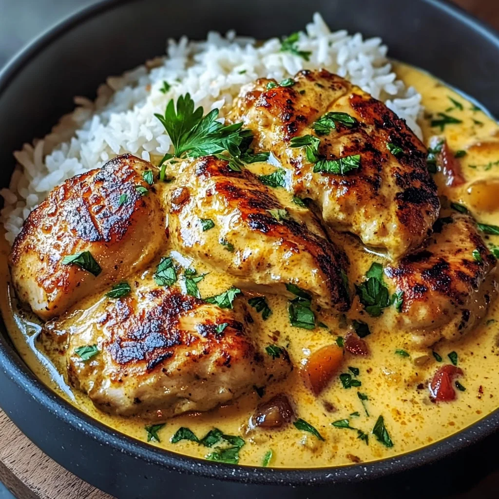 Spicy Cream Dream: Peri-Peri Chicken with Garlic Rice