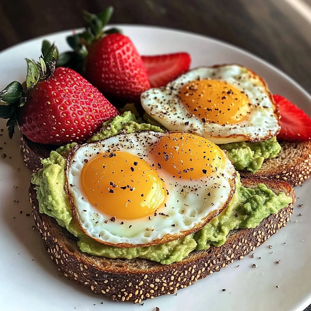Sunny Avocado Egg Toast with Sweet Strawberries