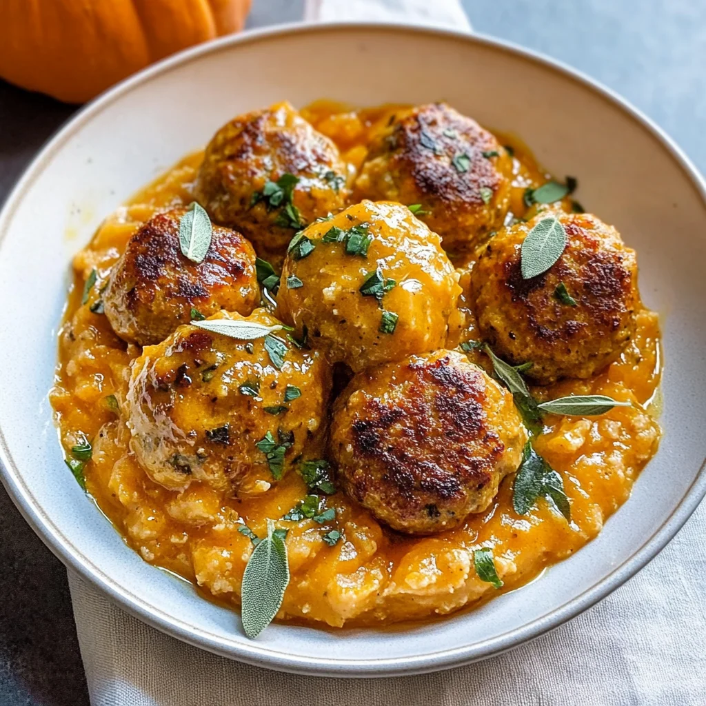 Turkey Meatballs in Pumpkin Sage Sauce