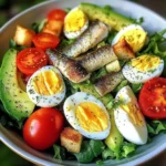 Avocado & Sardine Power Salad with Eggs