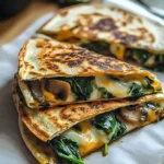Baked Spinach Mushroom Quesadillas