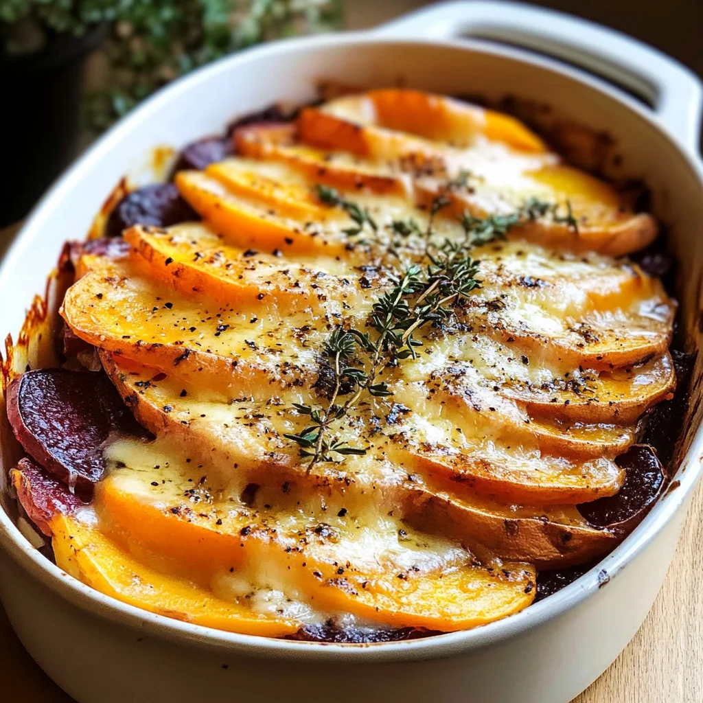 Cheesy Root Veggie Gratin