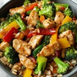 Colorful Chicken & Veggie Stir-Fry with Rice