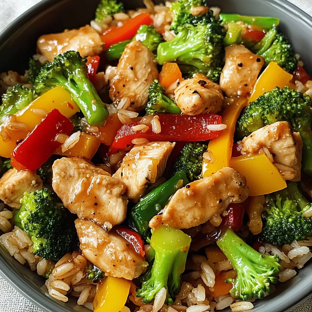 Colorful Chicken & Veggie Stir-Fry with Rice