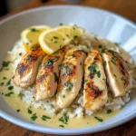 Creamy Lemon Garlic Chicken with Herb Rice