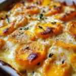 Cremiger KΓΌrbis-Kartoffel-Auflauf