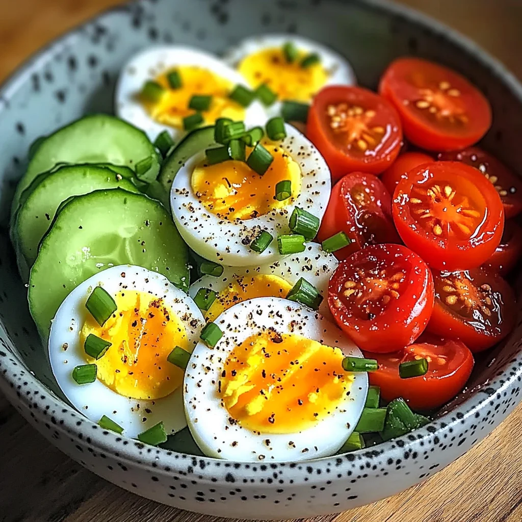 Garden Egg Bowl with Cucumber & Cherry Tomatoes