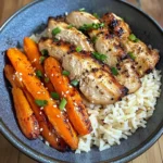 Garlic Butter Chicken Bowl with Roasted Carrots & Rice