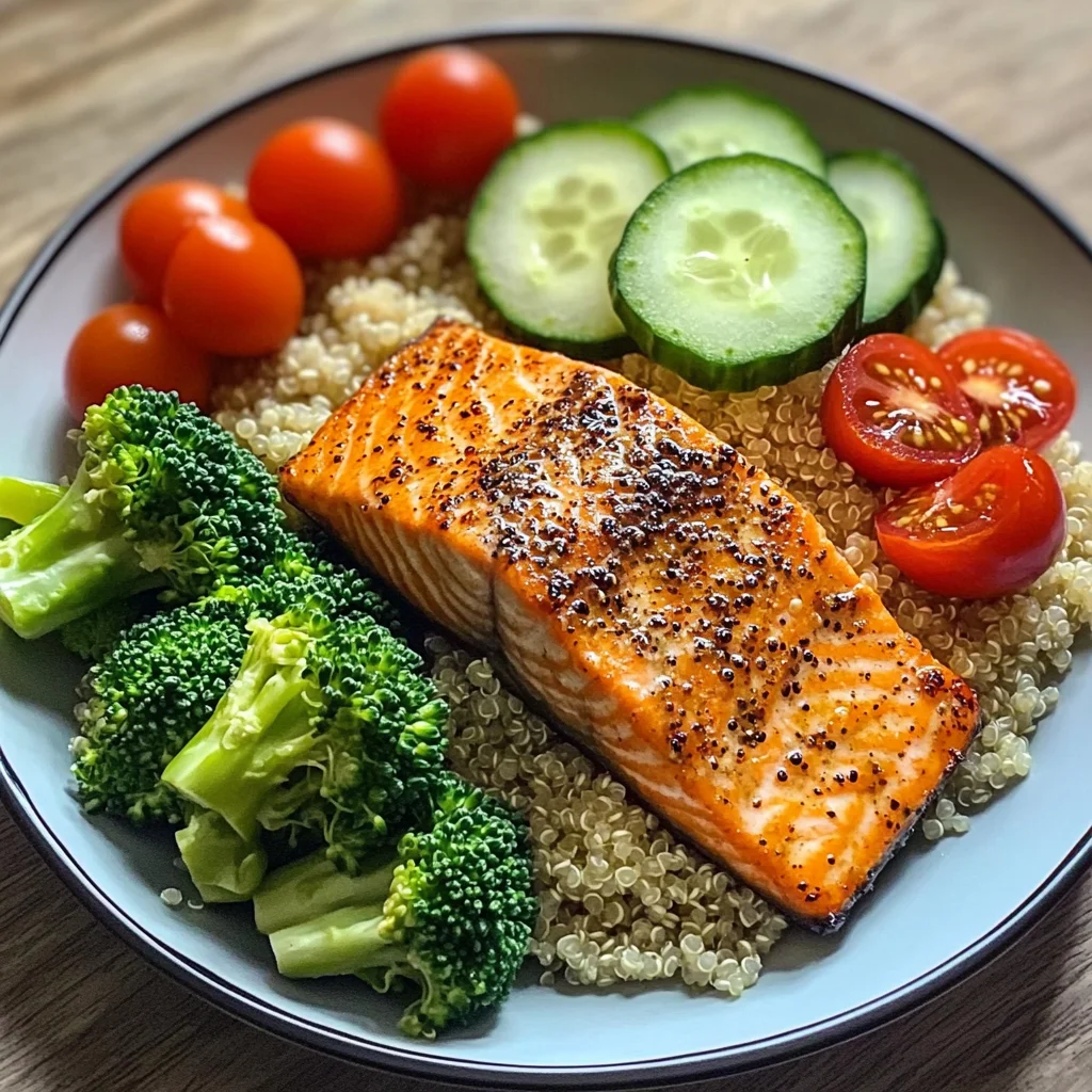 Lemon-Pepper Salmon Quinoa Plate