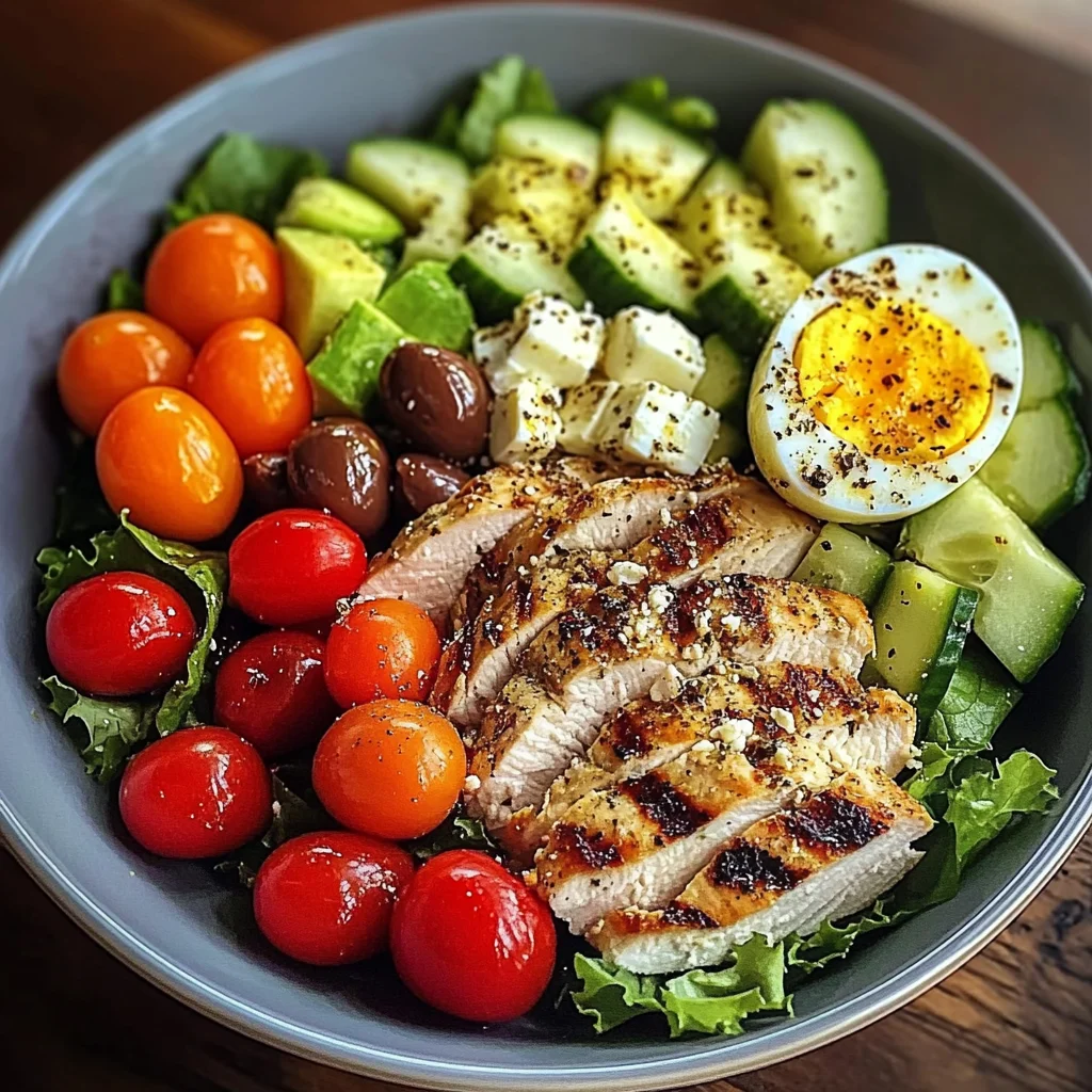 Mediterranean Power Salad with Chicken & Avocado