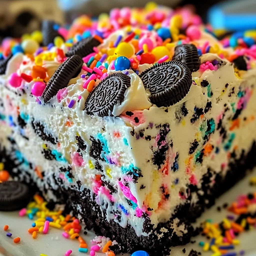 No-Bake Funfetti Oreo Icebox Cake