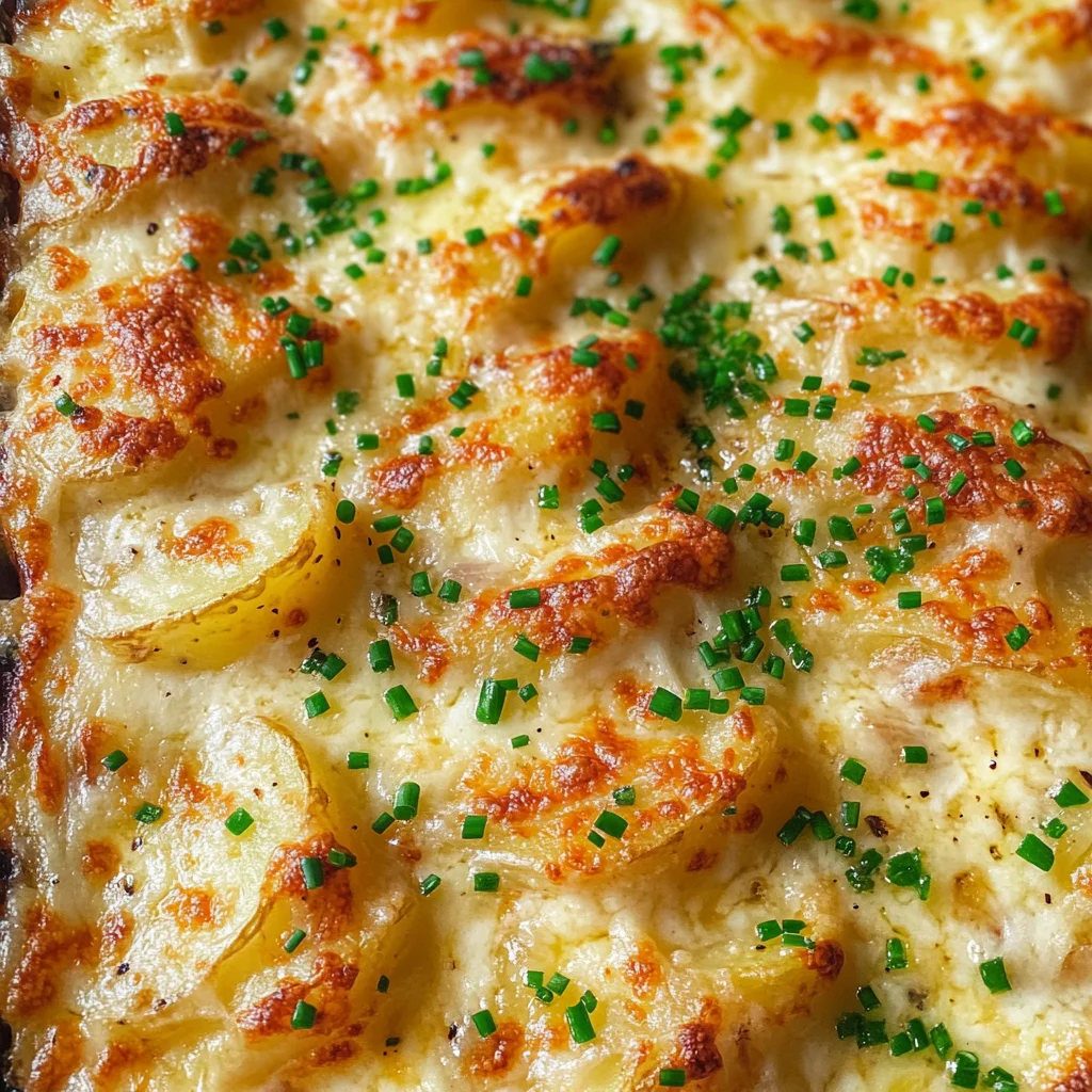 Roasted Garlic Potatoes au Gratin