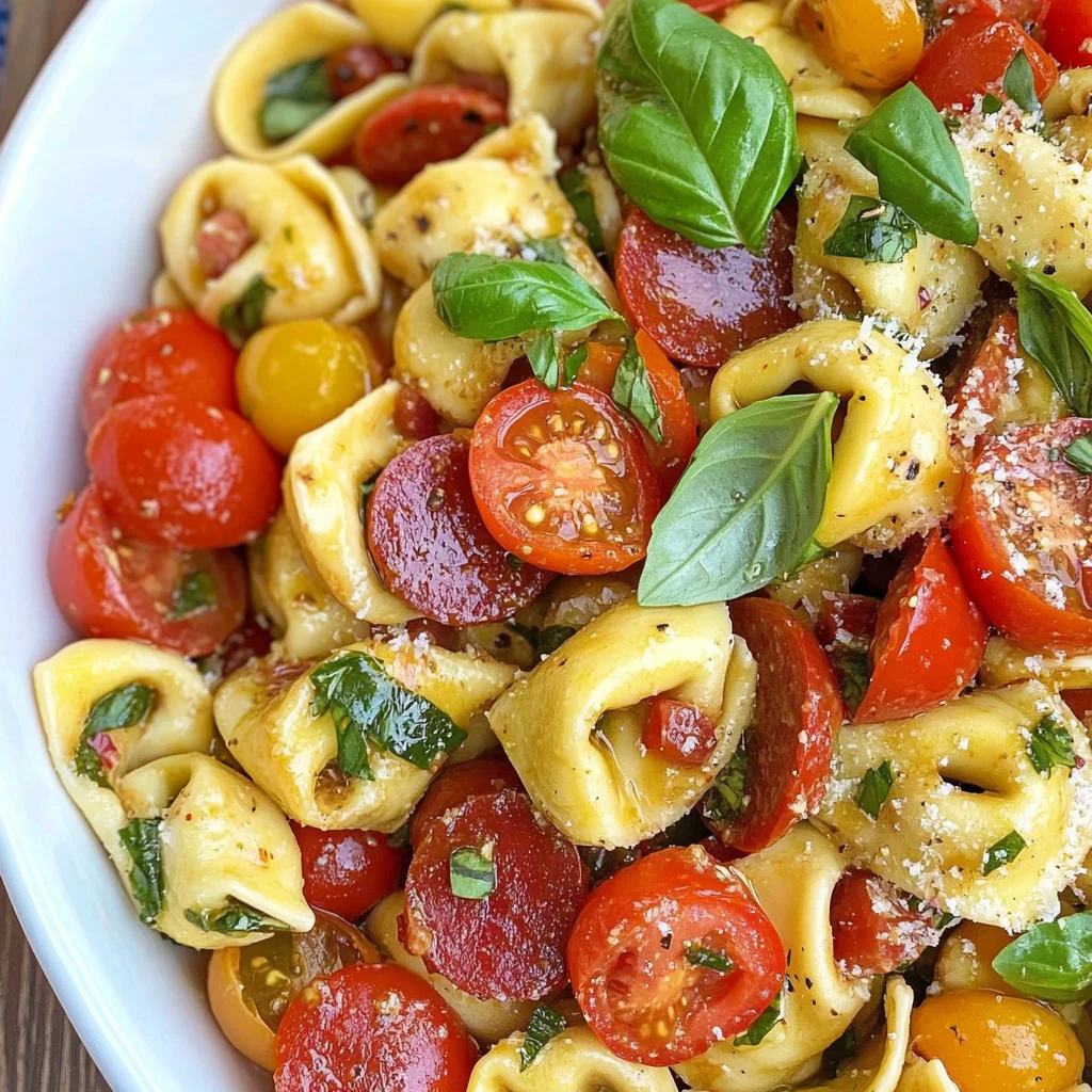 Roasted Red Pepper and Parmesan Tortellini Salad