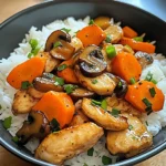 Savory Chicken Stir-Fry with Mushrooms, Carrots & Rice