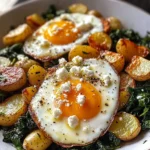 Sunny Eggs with Golden Roasted Potatoes & Sauted Greens