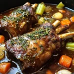 Braised Lamb Shanks with Aromatic Herb Gravy and Root Vegetables