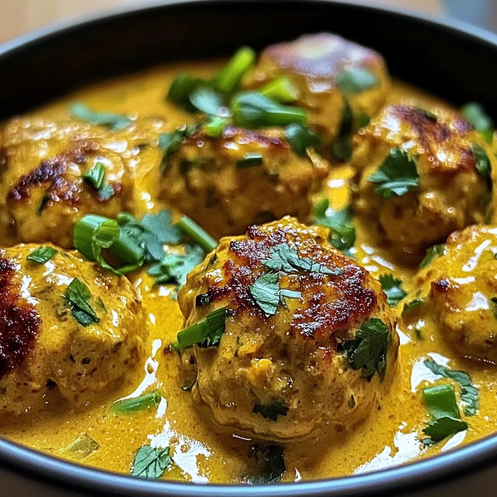 Chicken Meatballs in Coconut Curry Sauce