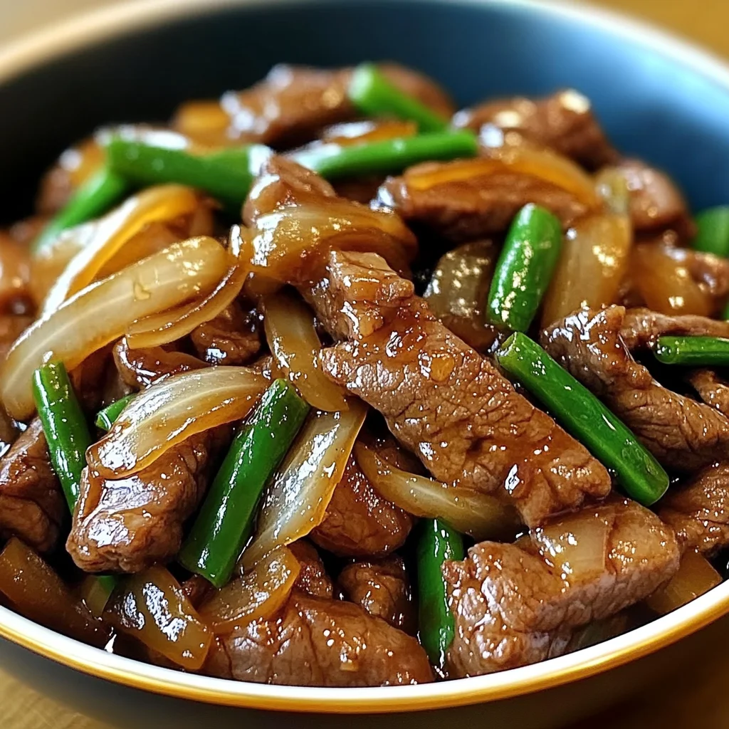 Chinese Beef Stir Fry with Caramelized Onions