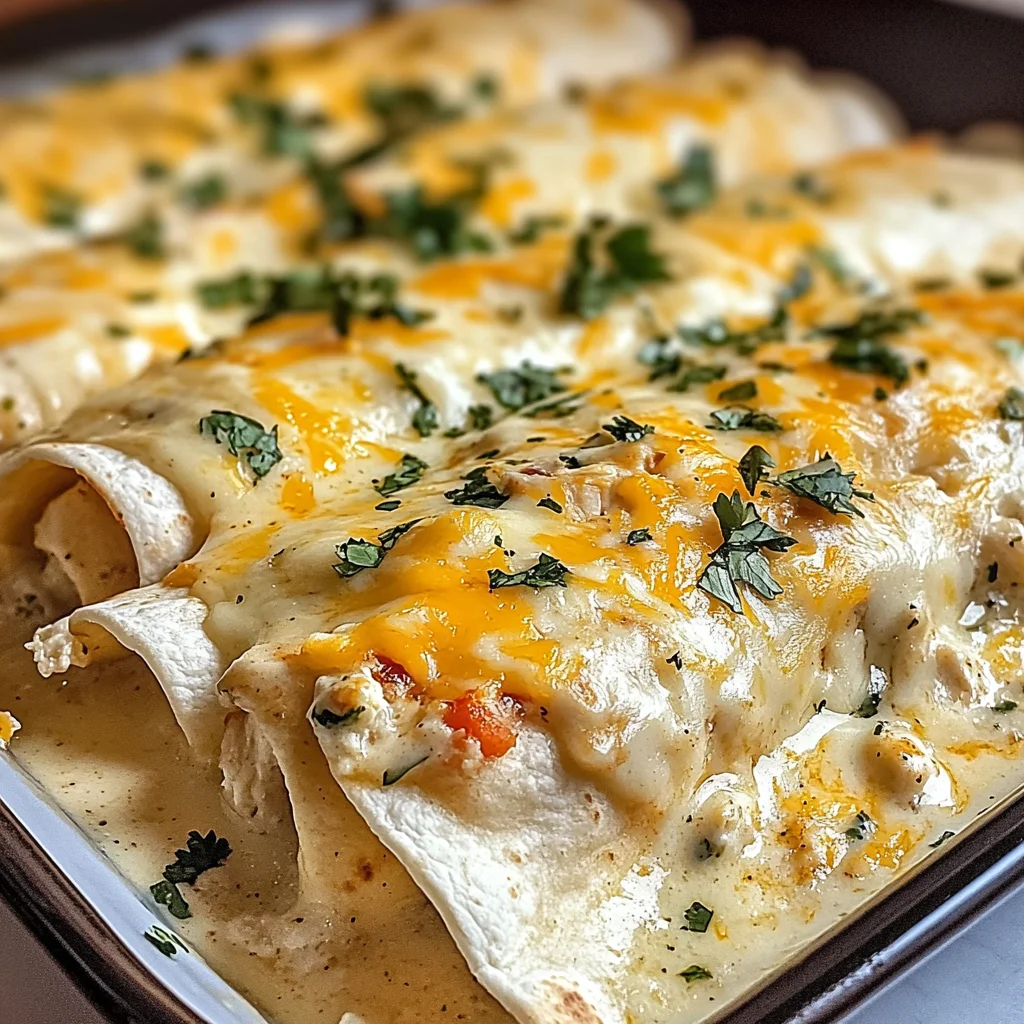 Creamy White Chicken Enchiladas