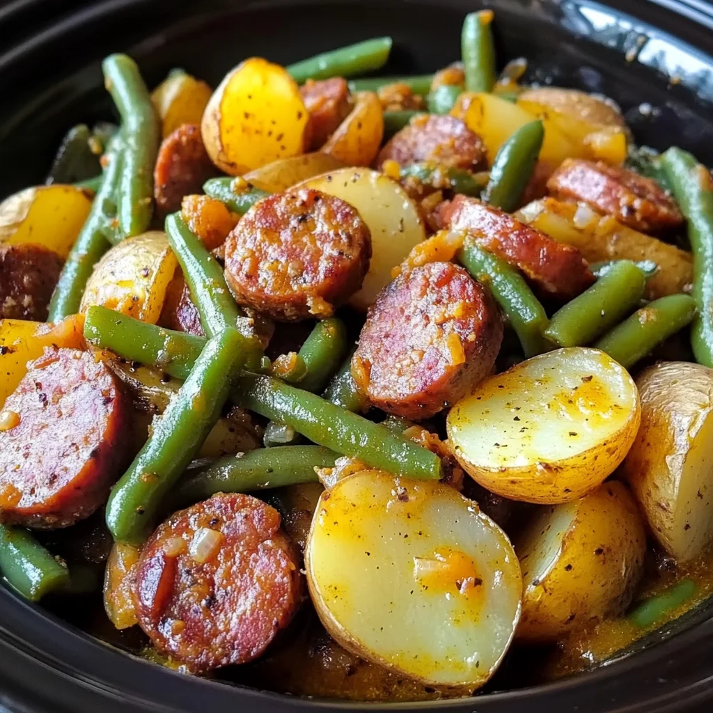 Crock Pot Swamp Potatoes with Sausage & Veggies