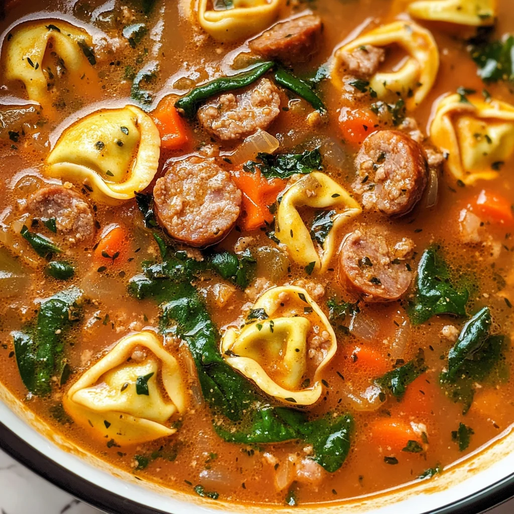 Crockpot Tortellini Soup with Sausage