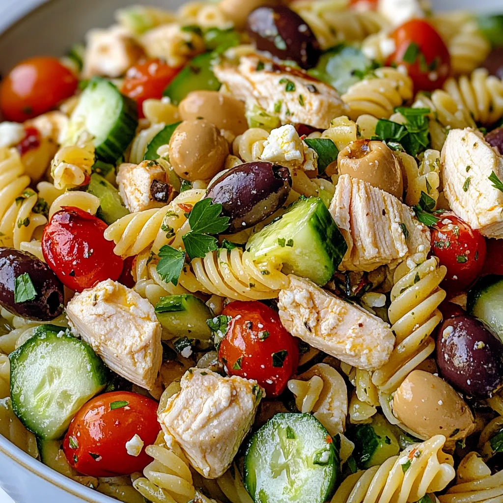 Mediterranean Chicken Pasta Salad