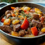 Slow-Baked Tuscan Beef Casserole with Rustic Vegetables