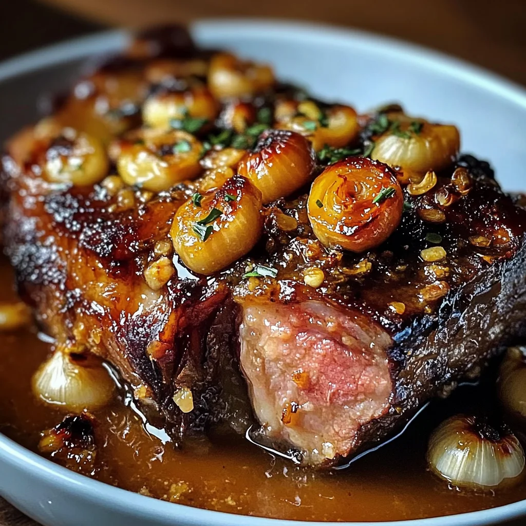 Slow-Roasted Garlic-Honey Mustard Confit Lamb Shoulder