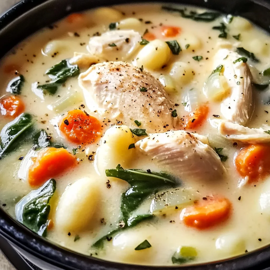 Slow Cooker Chicken Gnocchi Soup
