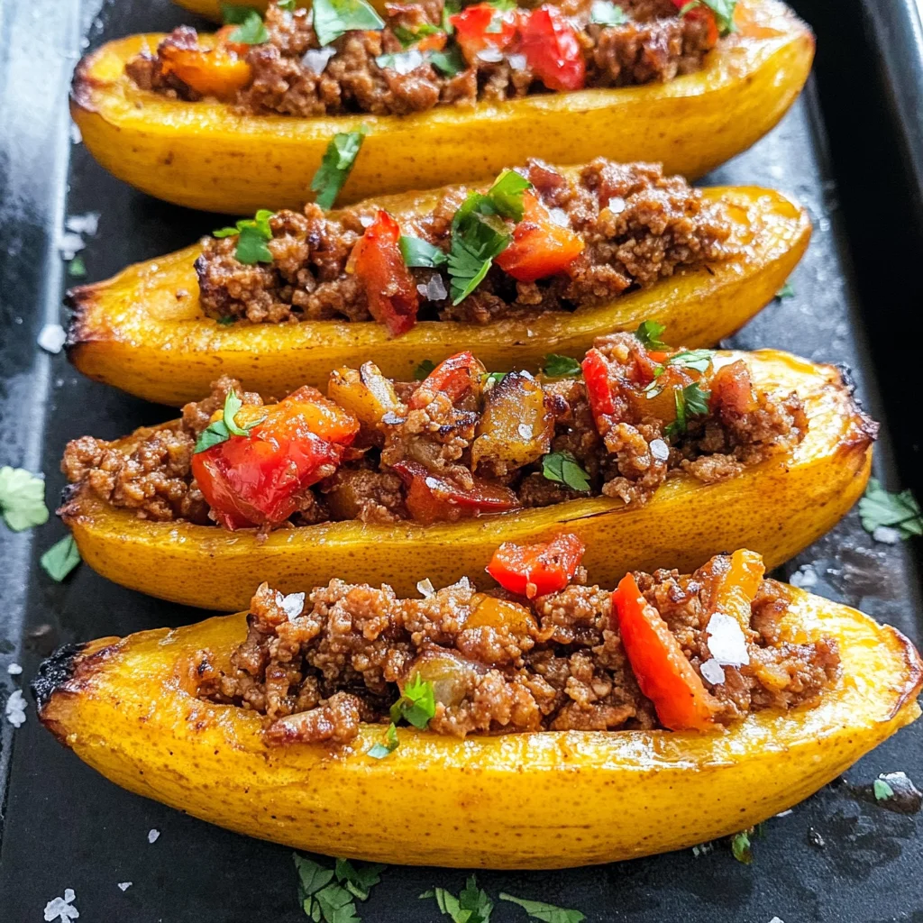 Stuffed Plantains (Canoas de Platanos)