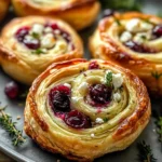 Cranberry Cream Cheese Pinwheels with Feta & Herbs