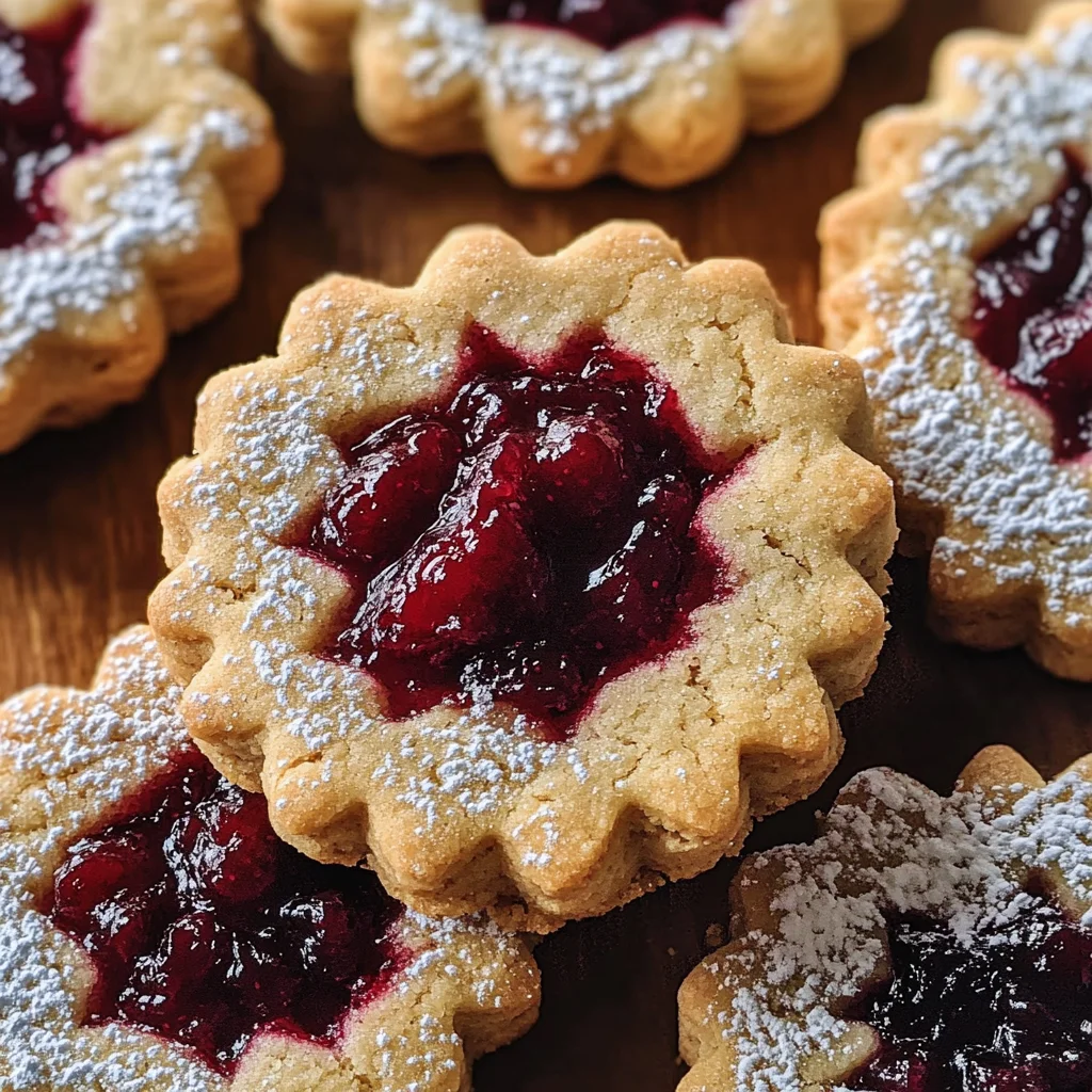 Cranberry Linzer Cookies